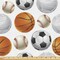 Ambesonne Sports Fabric by the Yard, Football and Volleyball Pattern Competition Theme Physical Activities Design, Decorative Fabric for Upholstery and Home Accents, Orange Cream Black